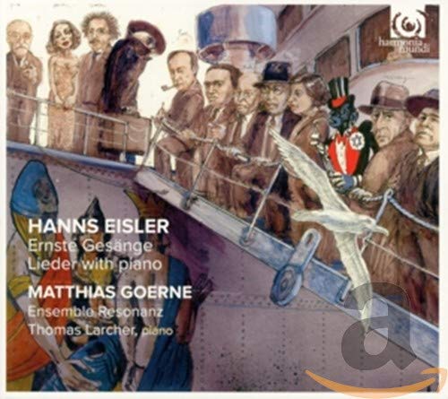 CD cover: vintage illustration of people on a ship with a dove.