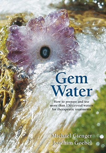 Book cover featuring amethyst crystal and flowing water, titled "Gem Water".