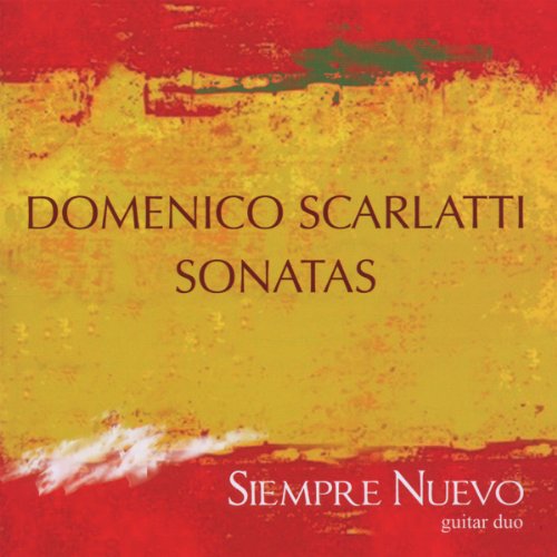 CD cover with textured gold and red background, text "Scarlatti Sonatas".