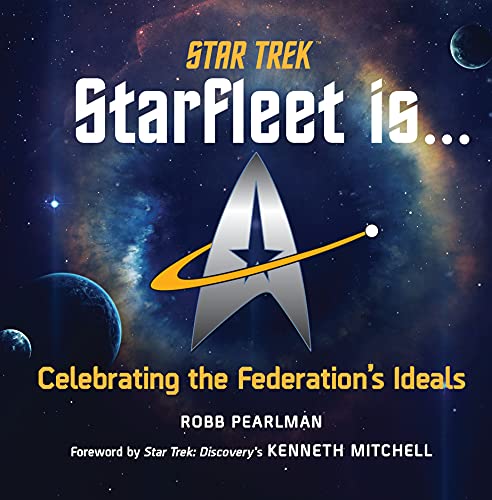 Star Trek book cover featuring the Starfleet delta shield against a nebula.