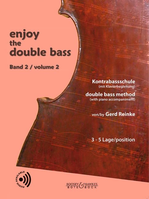 Double bass method book, volume 2, with a wooden instrument image.