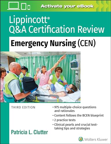 Book cover for Lippincott Q&A Certification Review: Emergency Nursing (CEN).