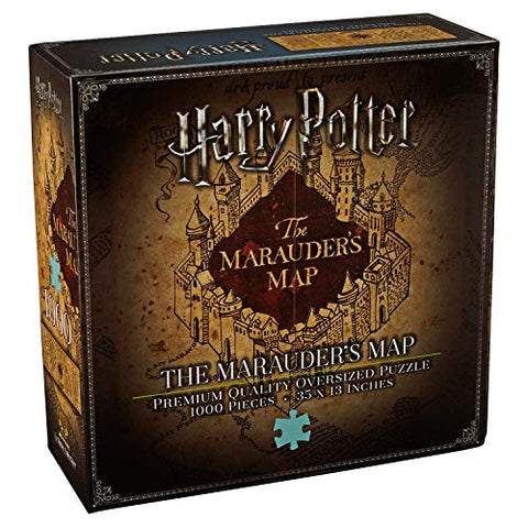 The Noble Collection Harry Potter Marauders Map 1000pc Jigsaw Puzzle - 35 x 13in (89 x 33cm) Oversized Puzzle - Harry Potter Film Set Movie Props Gifts