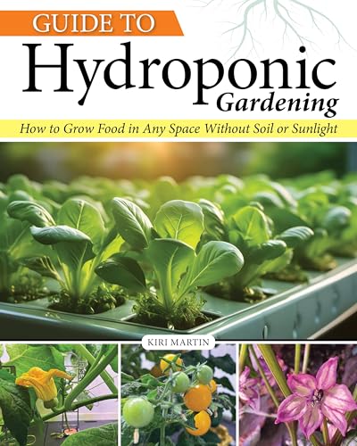 Book cover featuring hydroponically grown leafy greens and other produce.
