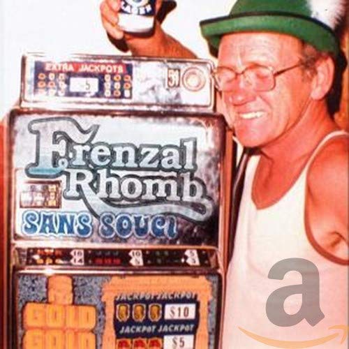 CD cover for Frenzal Rhomb’s “Sans Souci” featuring a man and slot machines.