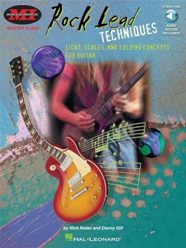 Book cover: “Rock Lead Techniques” with guitar and musical notation.