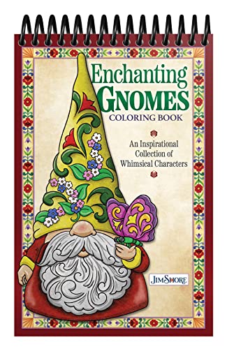 Jim Shore Enchanting Gnomes Coloring Book: An Inspirational Collection of Whimsical Characters (Design Originals) Spiral Adult Coloring Book with 32 Folk-Art Inspired Designs on Thick Perforated Paper