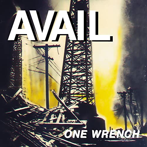 CD cover for Avail’s “One Wrench” featuring power lines and debris.