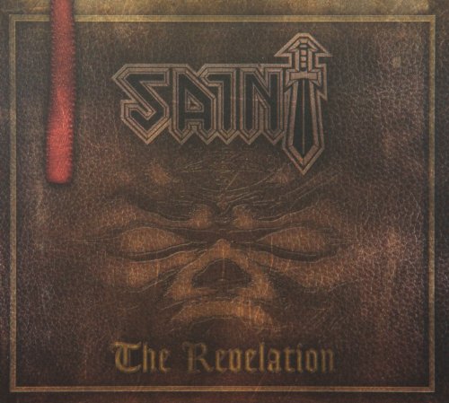 CD cover for “Saint - The Revelation” with a distressed, book-like design.