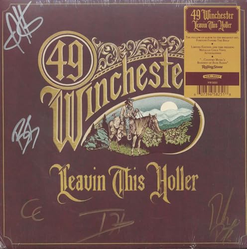 Gold vinyl record cover for 49 Winchester’s “Leavin This Holler,” signed.