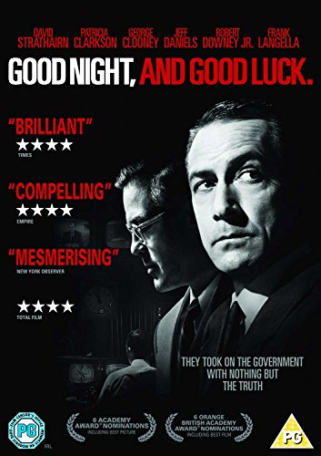Good Night, And Good Luck" DVD cover featuring David Strathairn and George Clooney.