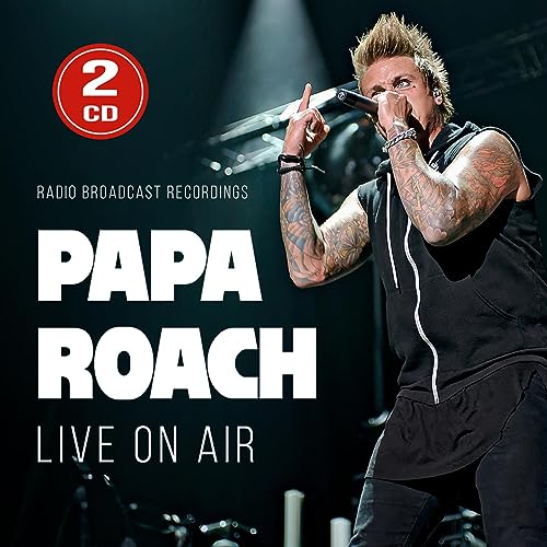Papa Roach "Live On Air" CD cover featuring the band's vocalist performing.