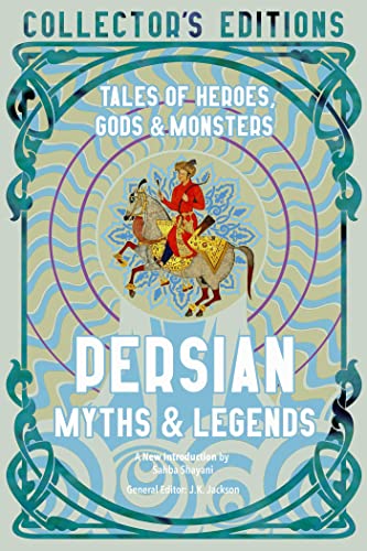 Book cover titled Persian Myths & Legends featuring a Persian illustration of a horseman.