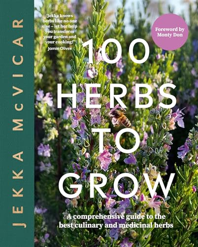 Book cover with herbs, likely featuring a garden or botanical illustration and green tones.