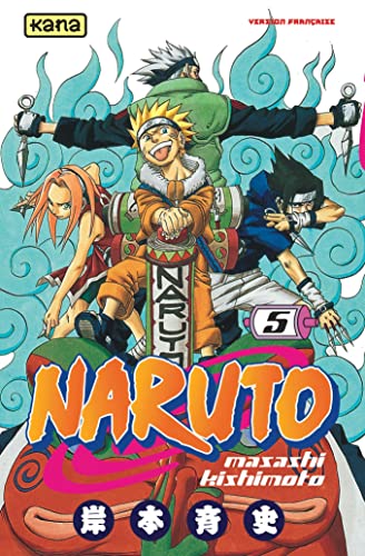 Cover of Naruto Volume 5 manga featuring Naruto, Sakura, and Sasuke.