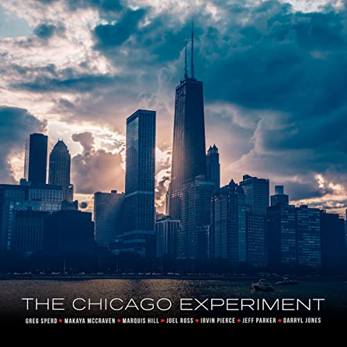 CD cover: Chicago skyline at sunset with album title text.
