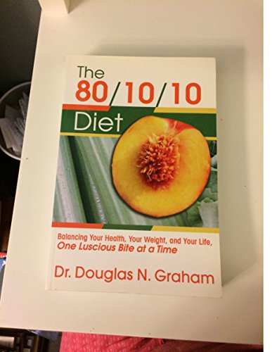 Book cover for “The 80/10/10 Diet” featuring a peach and green leaves.