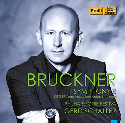 CD cover featuring conductor Gerd Schaller and text “Bruckner Symphony 8”.