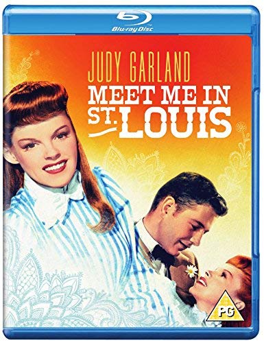 Meet Me In St. Louis" Blu-ray cover featuring Judy Garland and Tom Drake.