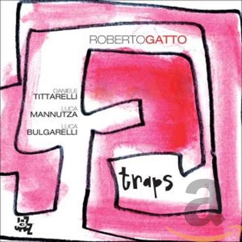 CD cover for “Traps” by Roberto Gatto, abstract pink and white design.