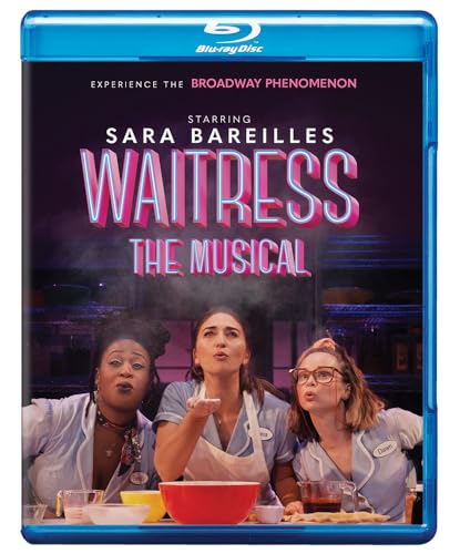 Waitress: The Musical" Blu-ray cover featuring three women in diner uniforms.