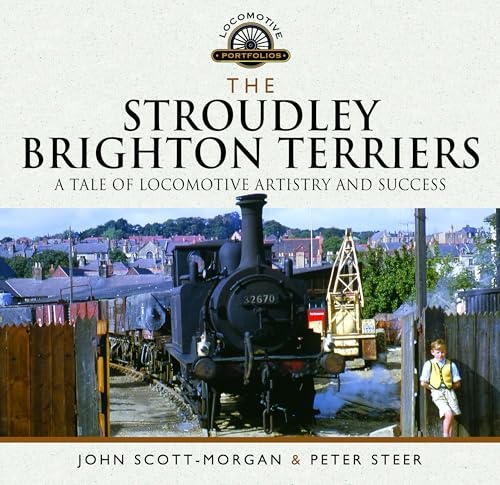 Book cover featuring a black steam locomotive and coastal town scene.