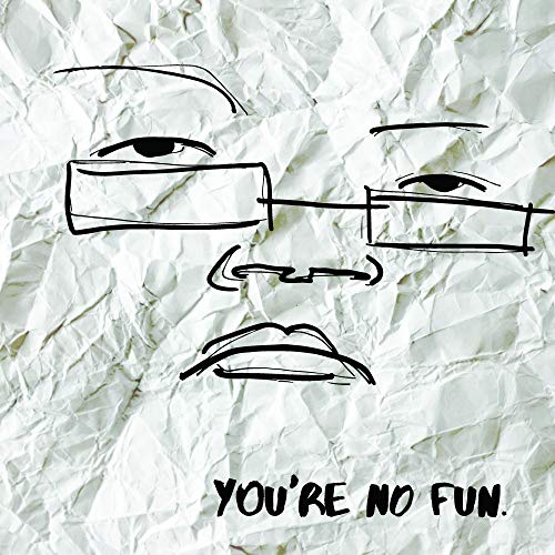 CD cover with a black and white sketch of a frowning face on crumpled paper.