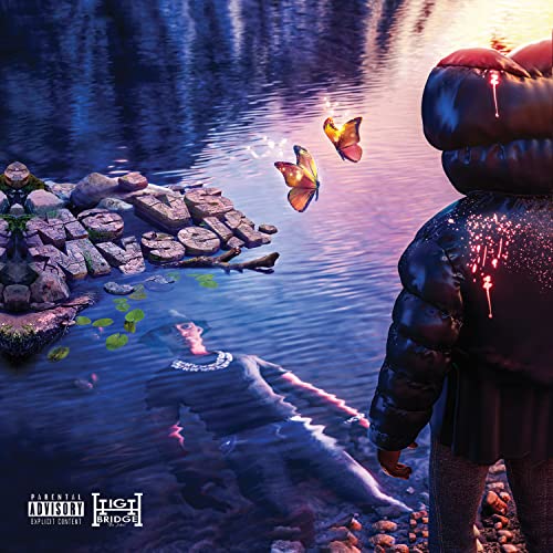 Album cover featuring a hooded figure, butterflies, and a watery landscape.