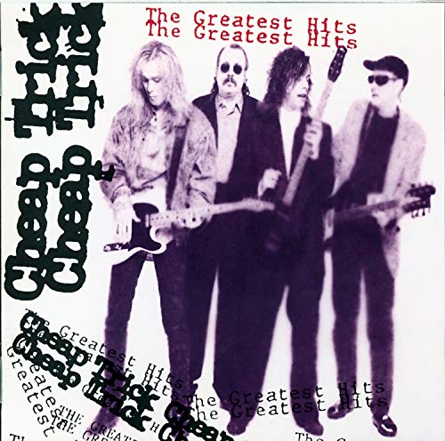 Cheap Trick’s “Greatest Hits” CD cover featuring the band in sunglasses.