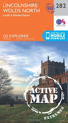 OS Explorer Map Active (282) Lincolnshire Wolds North (OS Explorer Active Map)