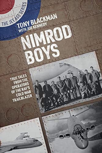 Book cover showing RAF crew members and Nimrod aircraft against a riveted metal background.