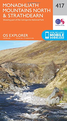 OS Explorer map cover showing Scottish mountains, river, and terrain.