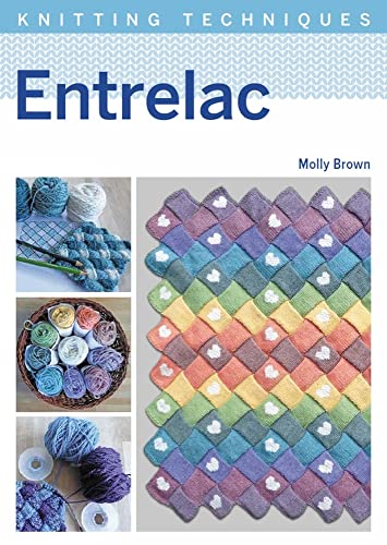 Book with knitting patterns and techniques, likely featuring entrelac designs and photographs.