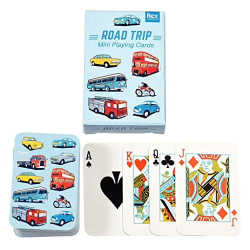 Rex London Children's Mini Playing Cards - Choice of Design (Road Trip)