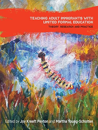 Book cover with abstract painting of a caterpillar, titled “Teaching Adult Immigrants.”