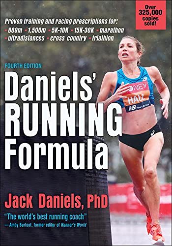 Book with running and fitness content, likely featuring a person running on the cover.