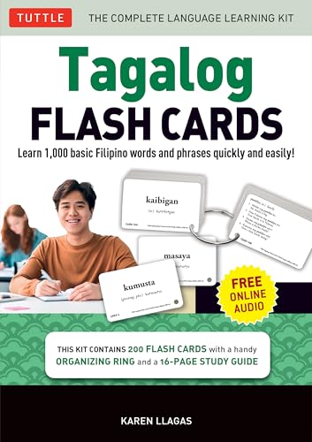 Tagalog Flash Cards Kit : Learn 1,000 Basic Filipino Words and Phrases Quick and Easily! (Free Online Audio Recordings)