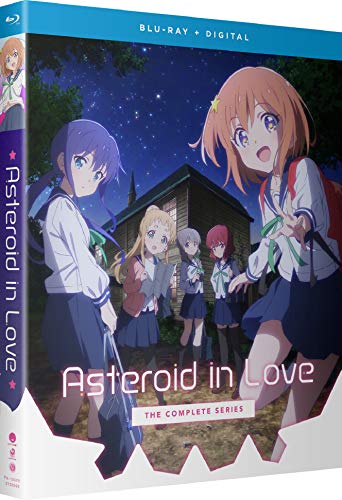 Blu-ray cover for “Asteroid in Love” featuring anime characters and a night sky.