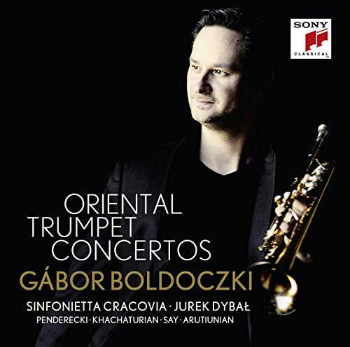 CD cover featuring trumpeter Gábor Boldoczki with his instrument.