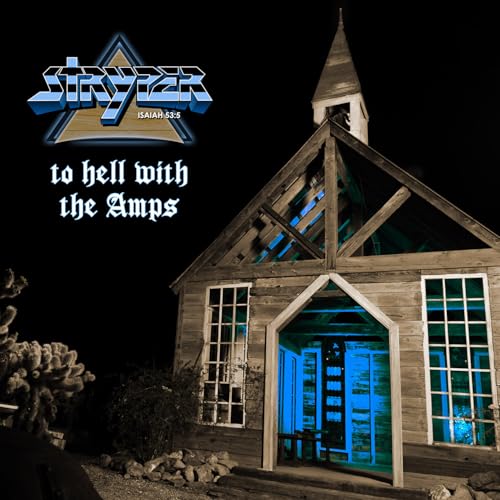 Stryper album cover: a church illuminated with blue light at night.