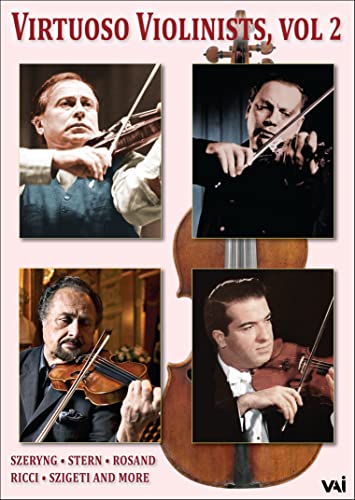 DVD cover featuring four violinists playing, with a violin image backdrop.
