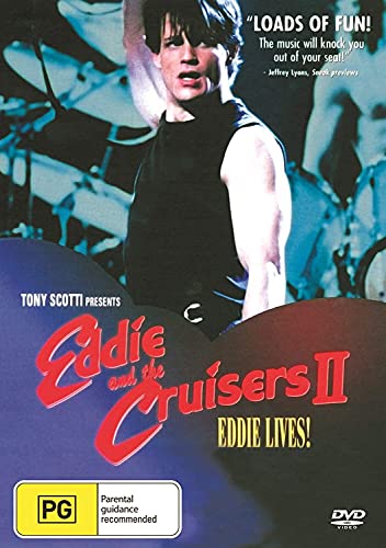 DVD cover for "Eddie & The Cruisers 2 - Eddie Lives" featuring a musician.