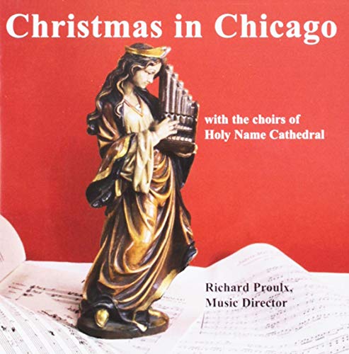 CD cover: statue of a woman with an accordion, red background.