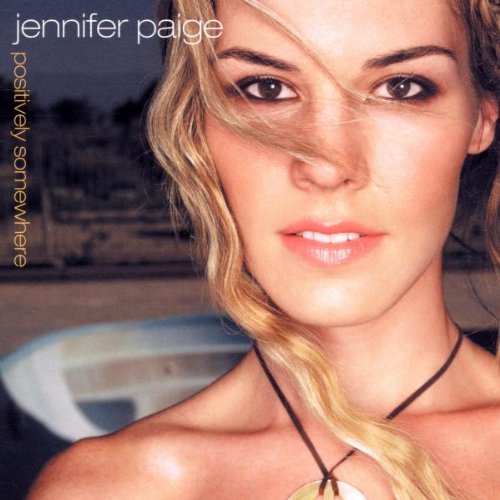 CD cover for Jennifer Paige’s “Positively Somewhere” featuring a portrait of the artist.