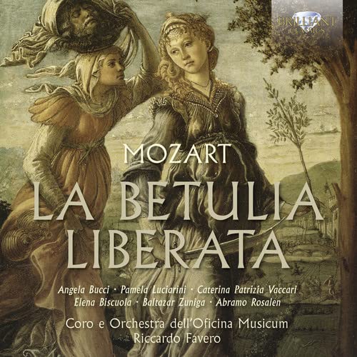 CD cover for Mozart’s “La Betulia Liberata” featuring classical painting.