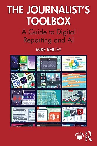 Book cover: "The Journalist’s Toolbox" with digital graphics and text.