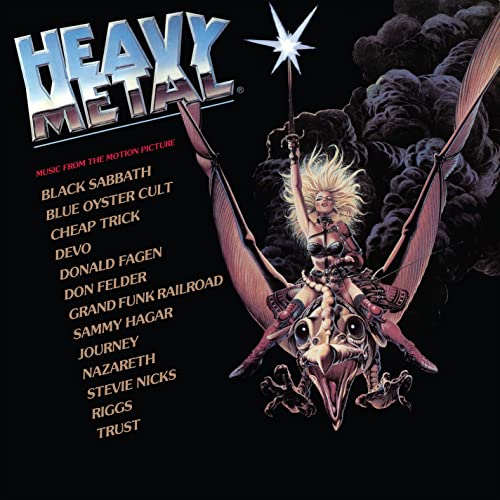 “Heavy Metal” movie soundtrack vinyl cover featuring a woman riding a winged creature.