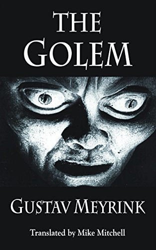 Book cover featuring a high-contrast, eerie close-up of a face with wide, staring eyes.