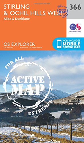 OS Explorer Map Active (366) Stirling and Ochil Hills West (OS Explorer Active Map)