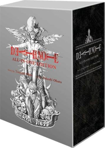 Gray box set for “Death Note” manga with character art and skulls.
